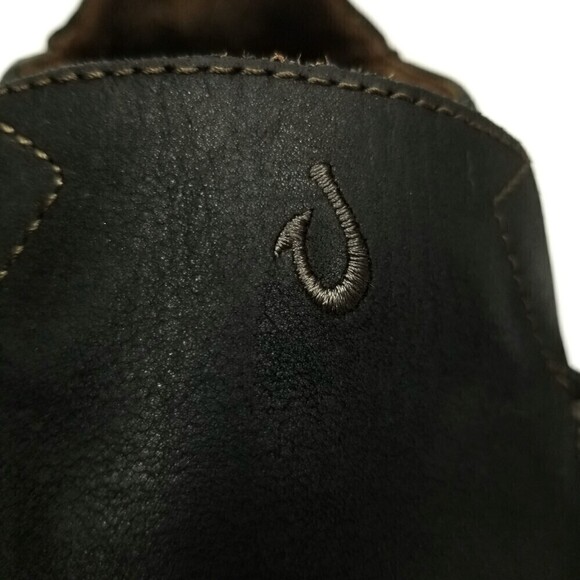 OluKai Moloa Convertible Drop In Nubuck Leather Slip On Shoes Men 10 Black Brown - Picture 11 of 12